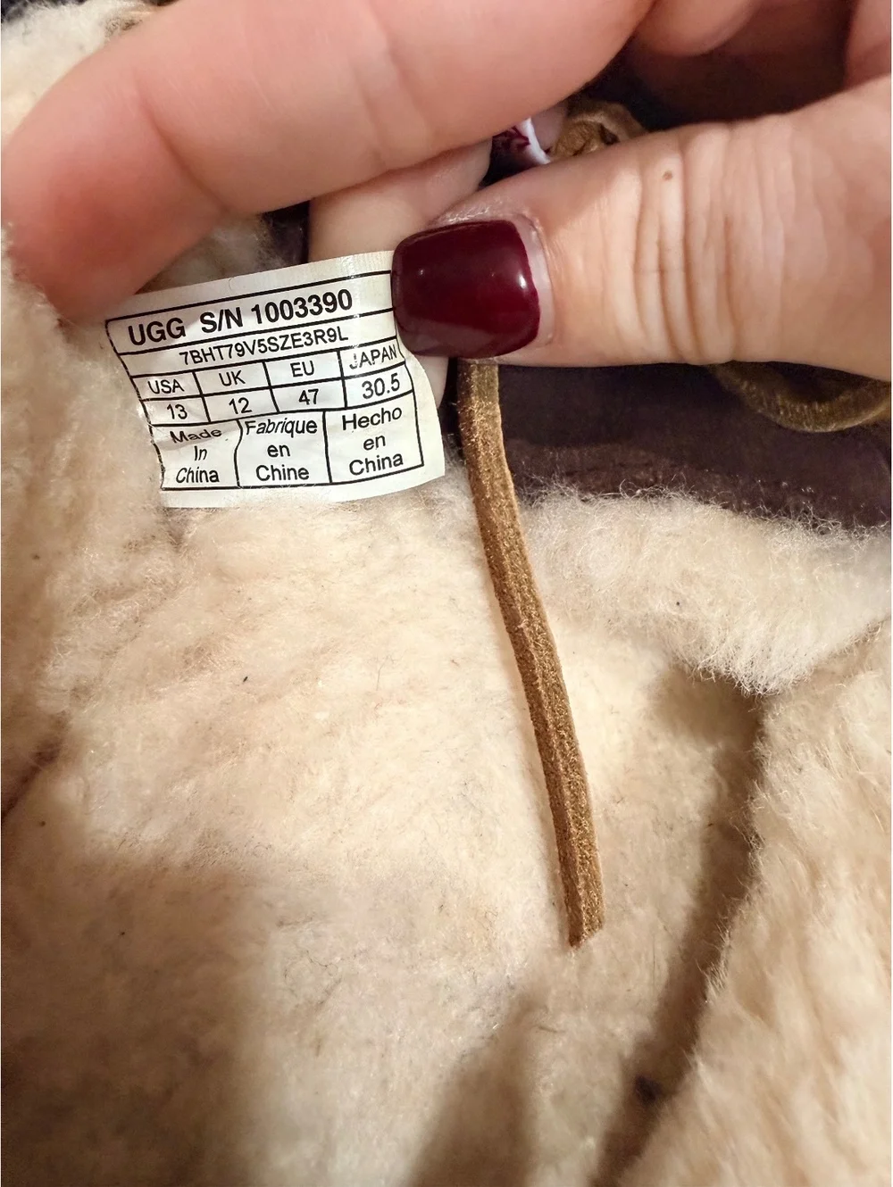 UGG Brown Suede Moccasin Slippers with Shearling Lining Size 13 US
